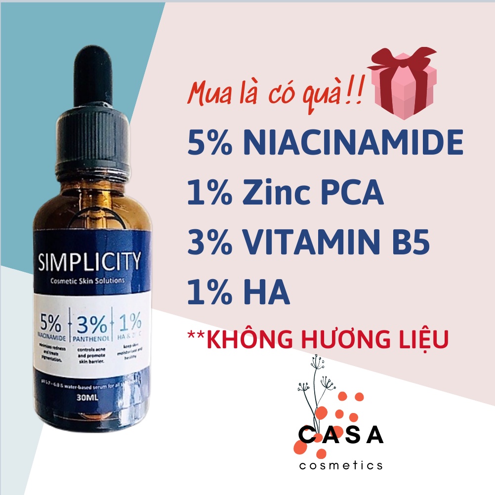 Serum làm trắng và dịu da 5% Niacinamide 3% Vitamin B5 1% Zinc 1% Hyaluronic Acid