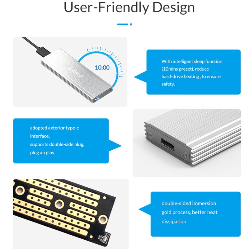 Ổ Cứng Ngoài Orico Nvme M.2 Ssd Usb3.1 Gen2 10gbps