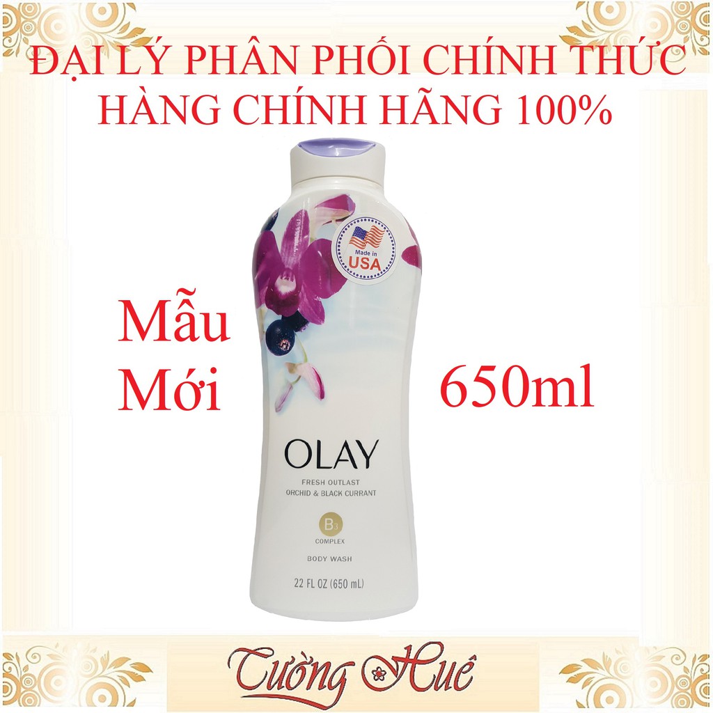Sữa Tắm Dưỡng Ẩm OLAY Fresh Outlast Soothing Orchid & Black Currant Body Wash - 650ml - Tím.