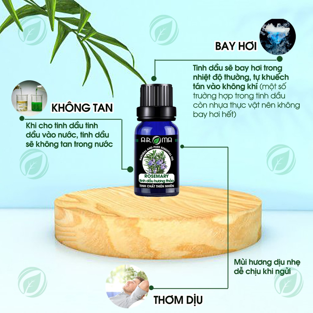 [Mã LIFE20KALL giảm 10% đơn 50K] Tinh dầu Hương thảo Rosemary AROMA, tinh dầu thơm phòng, nguyên chất tự nhiên