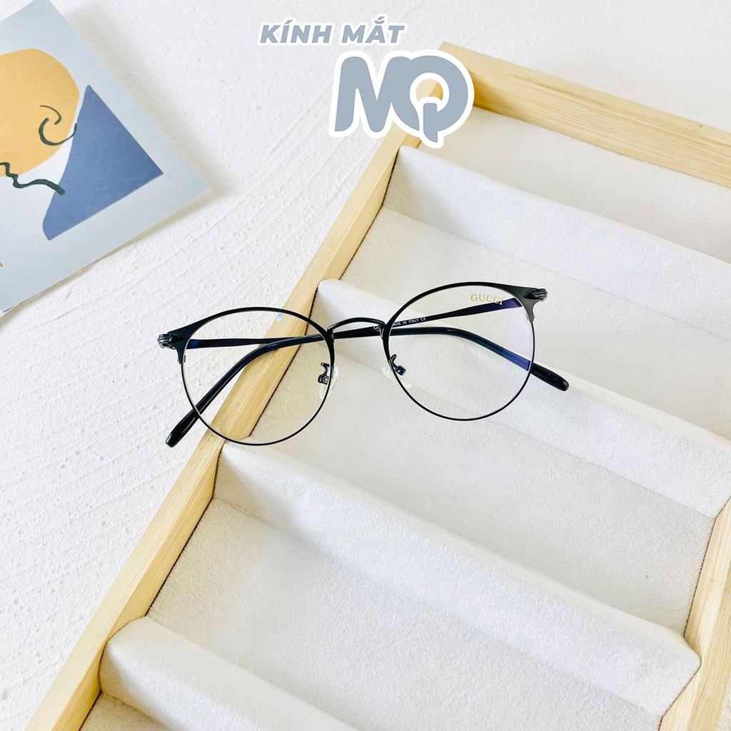 [ Kính mắt MQ ] Gọng kính kim loại mảnh Lami tròn dễ đeo mảnh nhẹ Hot