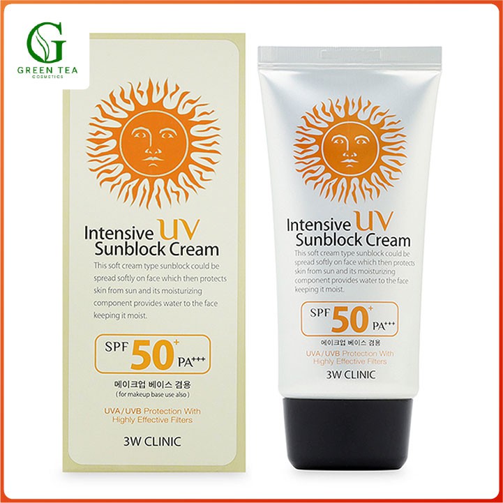 Kem chống nắng 3w Clinic Intensive UV Sunblock Cream SPF 50 Pa+++