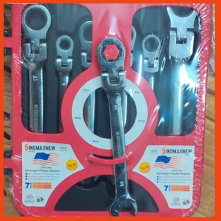 Bộ vòng miệng tự động 7 cây gật gù, bộ cờ lê tự động 7 món gập, hàng cao cấp