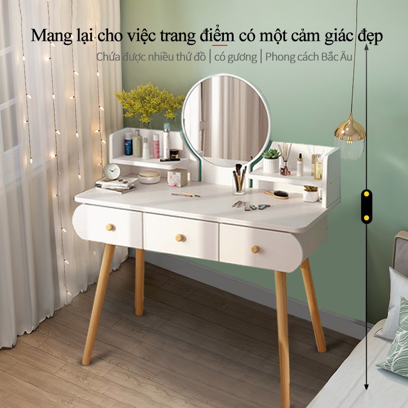 [Mã LIFEXANH03 giảm 10% đơn 500K] Bàn trang điểm phòng ngủ Bàn có kệ nhỏ để đồ vật hiện đại sang trọng - FU219