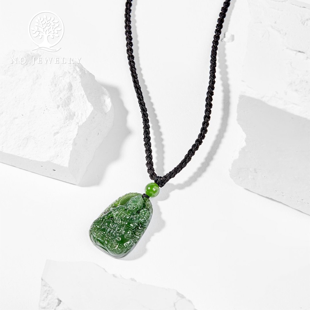 Dây chuyền phật bản mệnh xanh ngọc 3x2cm - NQ Jewelry