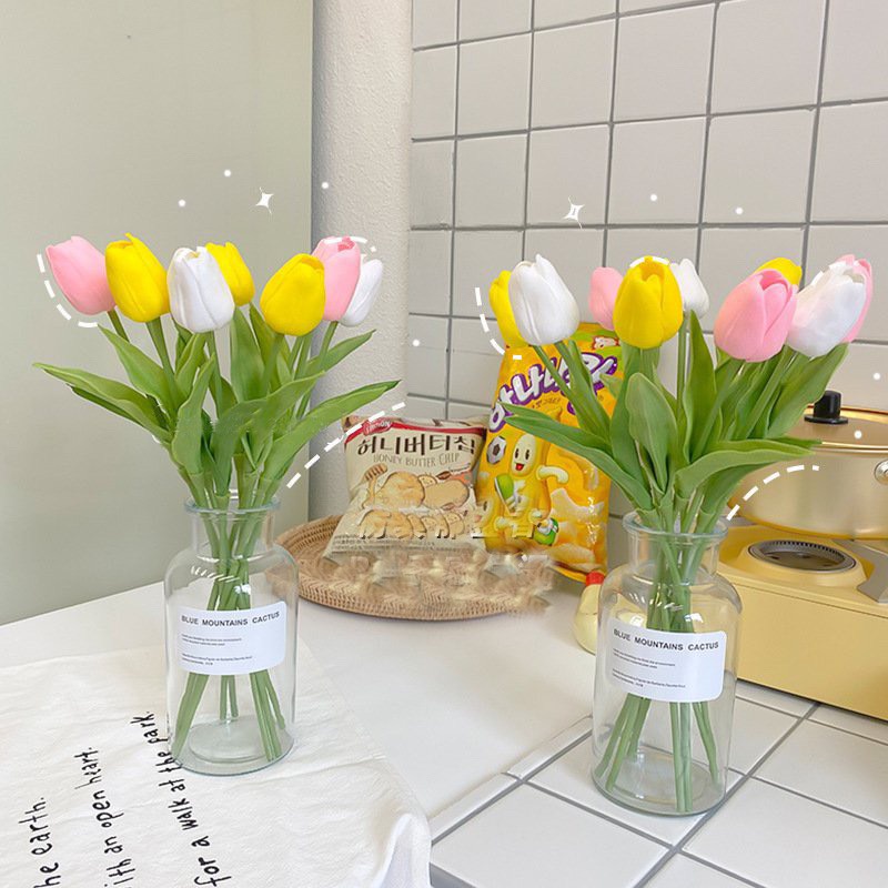 COMBO 10 BÔNG Hoa tulip, hoa để bàn trang trí, phụ kiện trang trí, decor phòng - Andy Shop