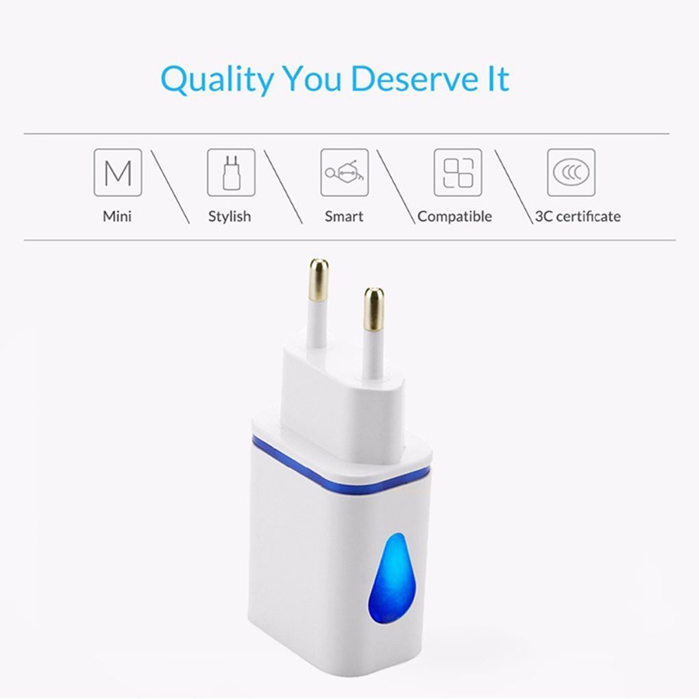 Củ Sạc 2A Cổng USB Cho Điện Thoại Android Type c i-phone EU / US