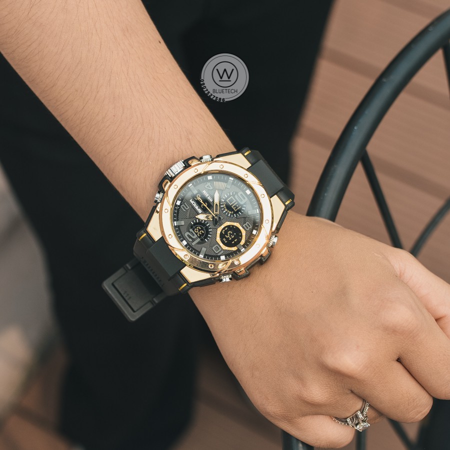 Đồng hồ Nam Sanda 6008 Chạy 2 máy - Tặng hộp +Pin