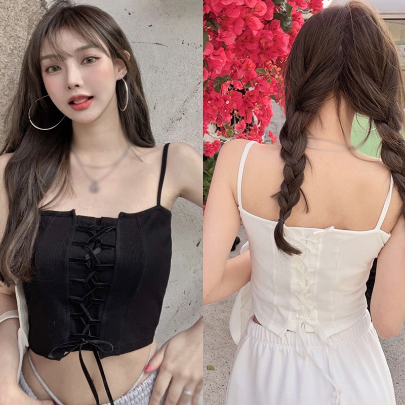 Áo Croptop Dệt Kim Không Tay Thời Trang Mùa Hè Dành Cho Nữ