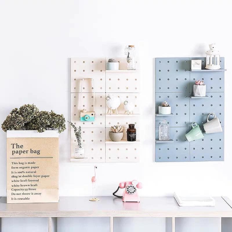 Bảng Pegboard Đục Lỗ Treo Tường Màu Pastel - trang trí, treo đồ dùng, móc chìa khóa, mỹ phẩm