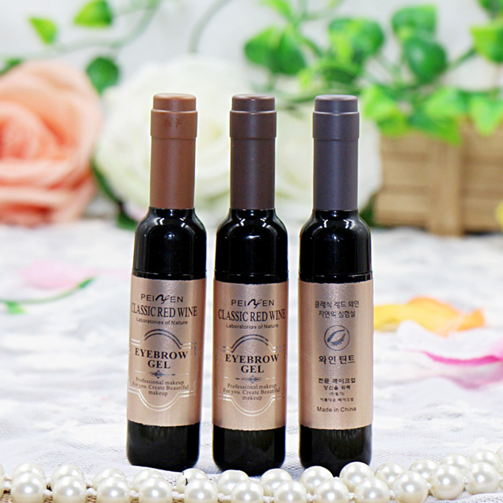 [Hàng mới về] Gel nhuộm lông mày dạng lột trang điểm tự nhiên thiết kế hình chai rượu vang 3 màu tùy chọn