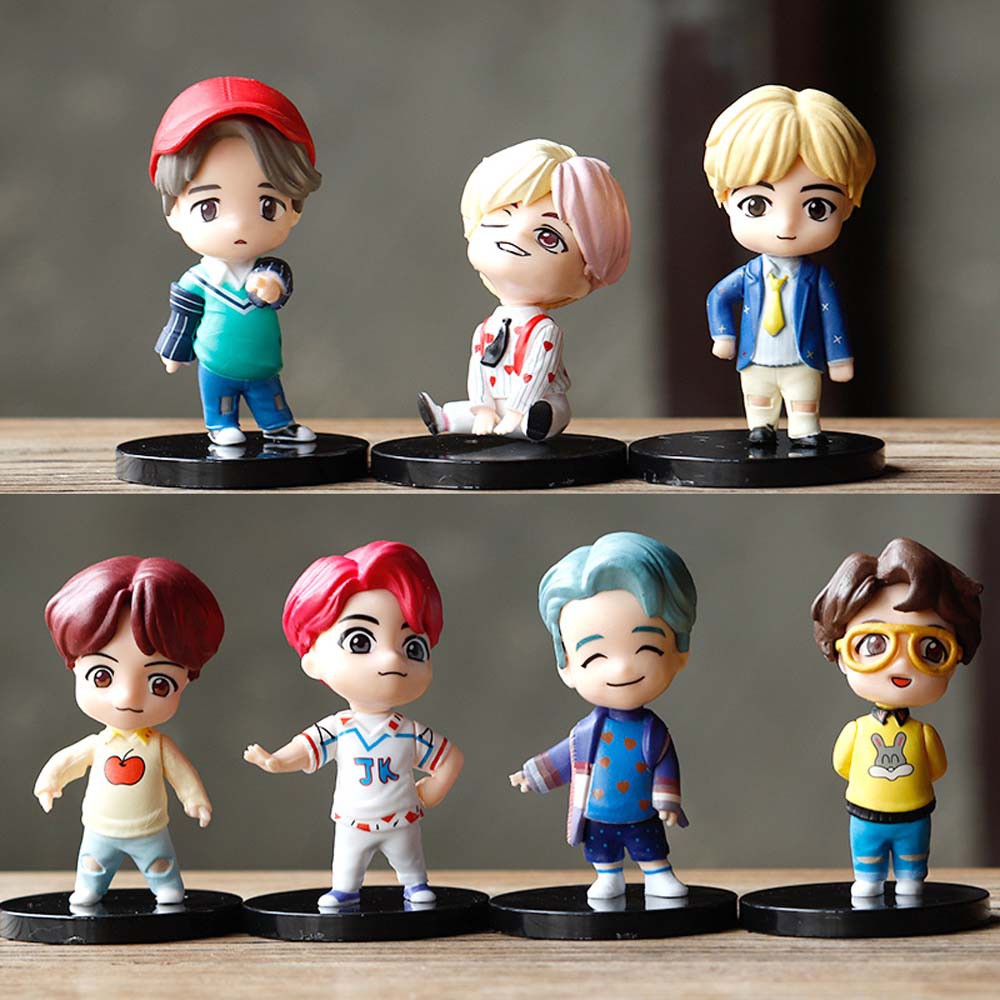 Set 7 Mô Hình Nhân Vật Nhóm Nhạc Bts Dễ Thương