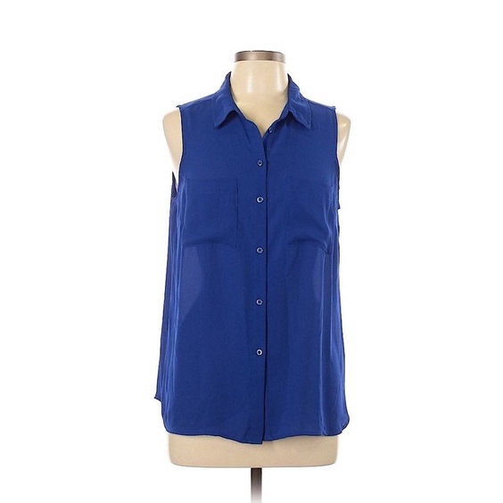 Áo Blouse cộc tay / Áo sơ mi nữ sát nách màu trơn - Chypshop-vnxk