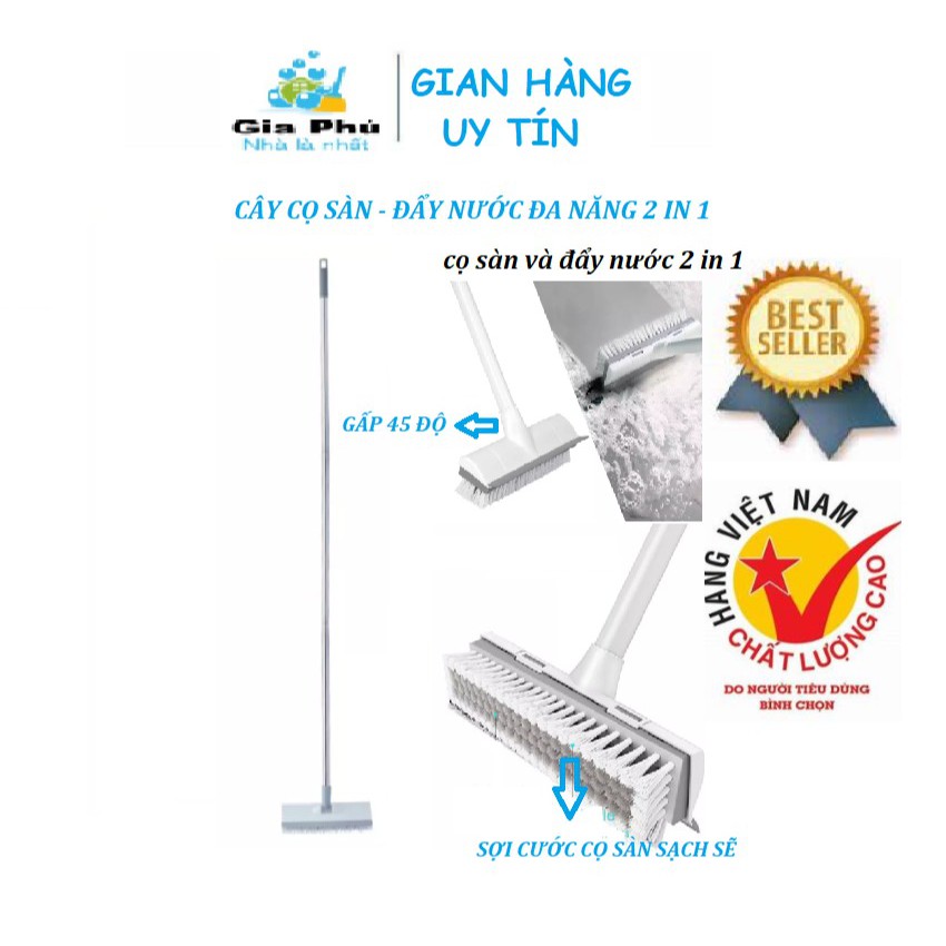 Cây cọ sàn, đẩy nước nhà tắm tiện dụng 2 in 1