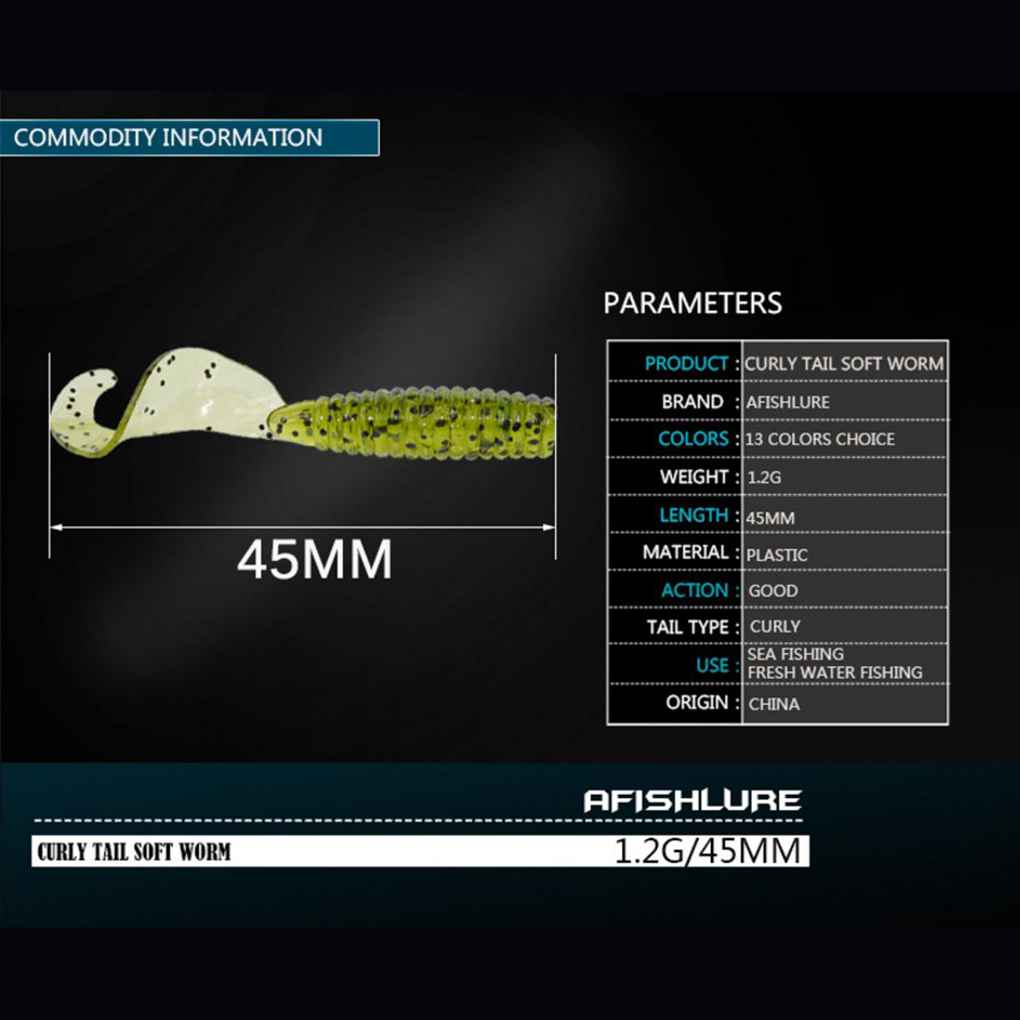 [GLOBAL] 12pcs/set Fishing Lure 45mm 1 2g Grub Artificial Panfish Crappie Trout Crankbait Soft Bait Fishing Lure Worm