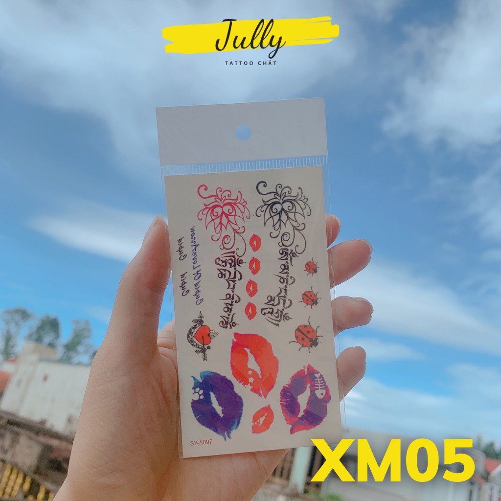 Hình xăm dán đôi môi mini cá tính JULLY Tattoo chất, xăm tạm thời 15 ngày chống nước, tặng kèm 1 tẩy xăm cho đơn từ 20k