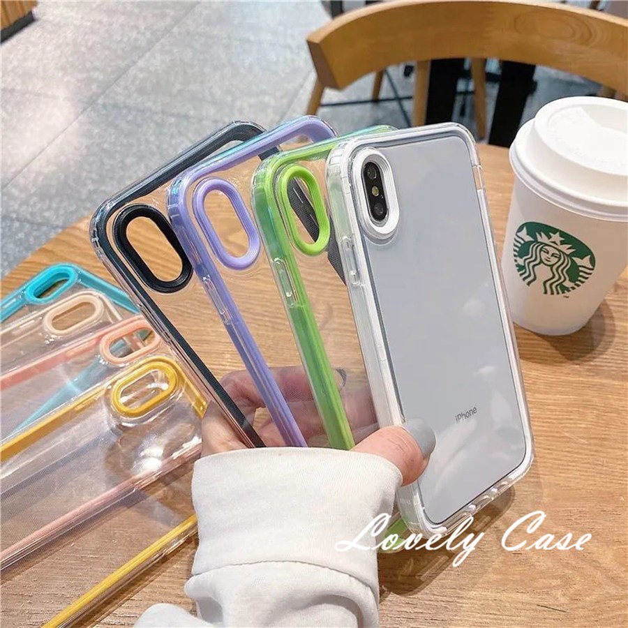 Ốp Điện Thoại Mềm Trong Suốt Màu Kẹo Macaron 3 Trong 1 Cho iPhone 14 13 12 11 Pro Max X Xs Max Xr 7 8 Plus