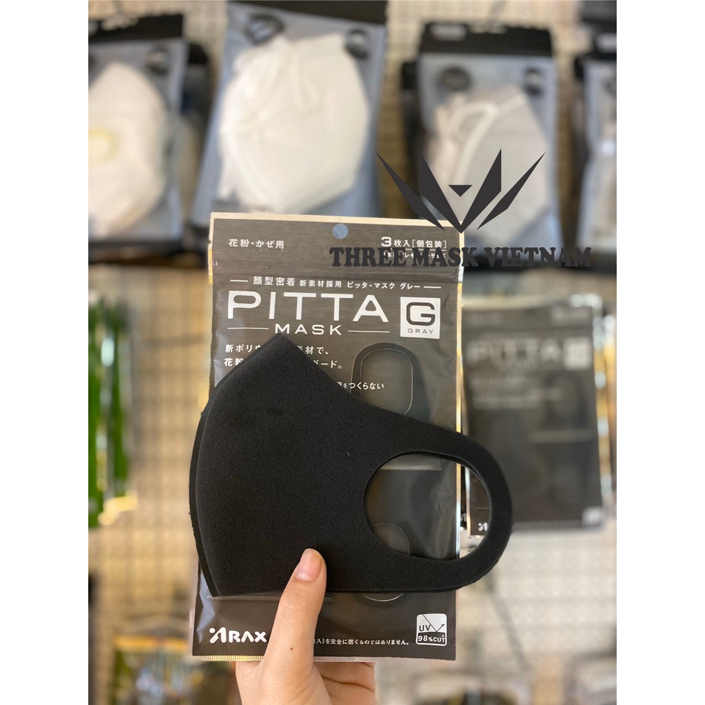 Khẩu Trang Nhật Bản PITTA Mask - Màu Trắng 1 gói 3 cái ( Loại Dày )