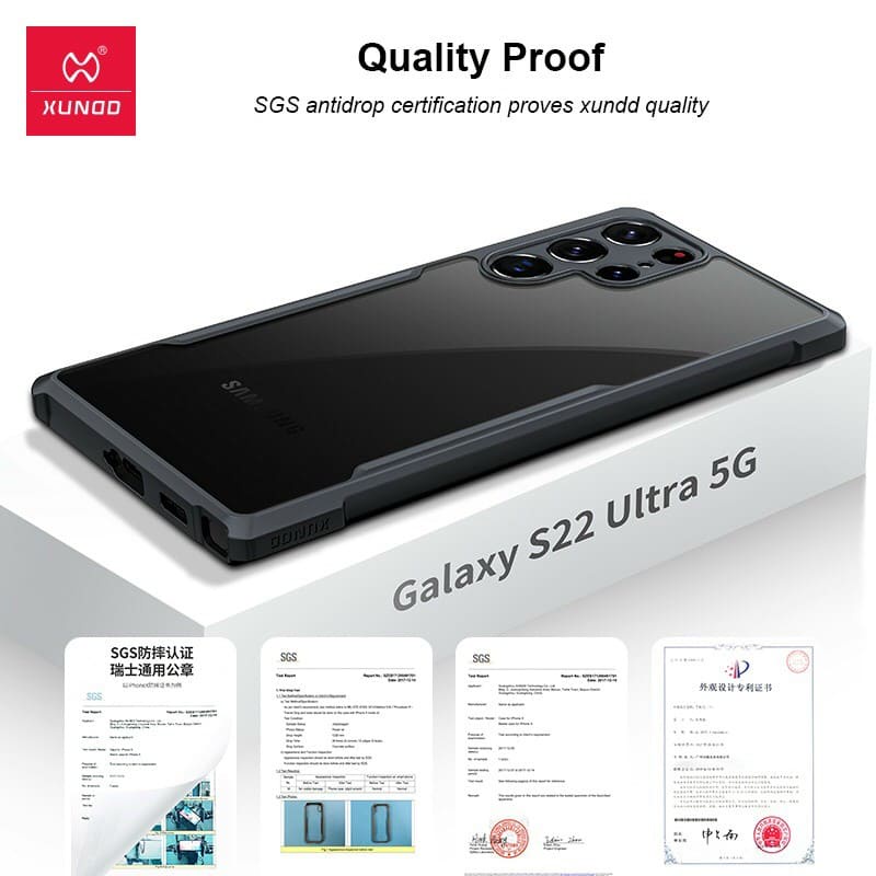 Ốp lưng Samsung S22, S22 Plus, S22 Ultra 5G trong suốt chống sốc cao su chính hãng XUNDD