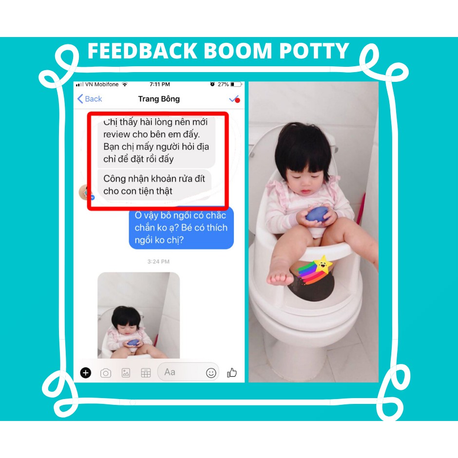 [ + QUÀ TẶNG ] Bô Boom Potty, Bô Rửa Vệ Sinh Đa Năng Cho Bé - Boom Potty