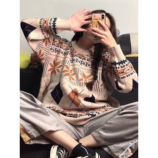 Áo len hoạ tiết giáng sinh dáng rộng unisex, loại 1