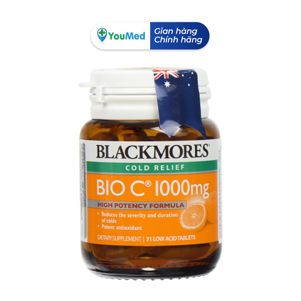 Blackmores Bio C 1000mg Úc - Viên bổ sung Vitamin C dạng nhai giúp tăng cường sức đề kháng, đẹp da (Lọ 31 viên)