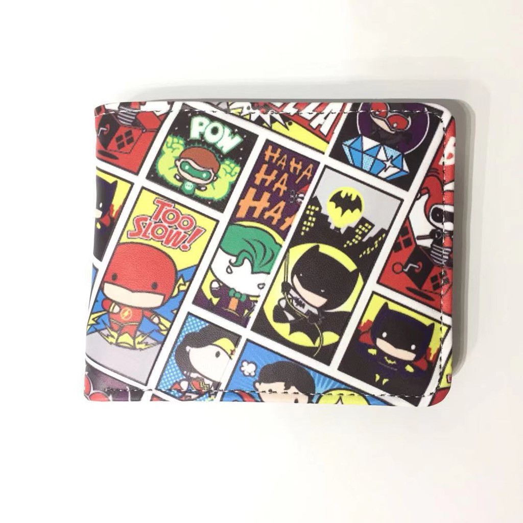 Ví Ngắn Cầm Tay In Hình Siêu Anh Hùng Flash Batman Dễ Thương