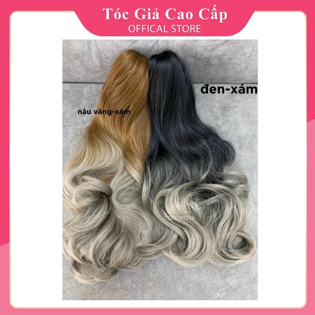 Tóc giả ngoặm ❤️FREESHIP ❤️ omber 2 màu đen khói