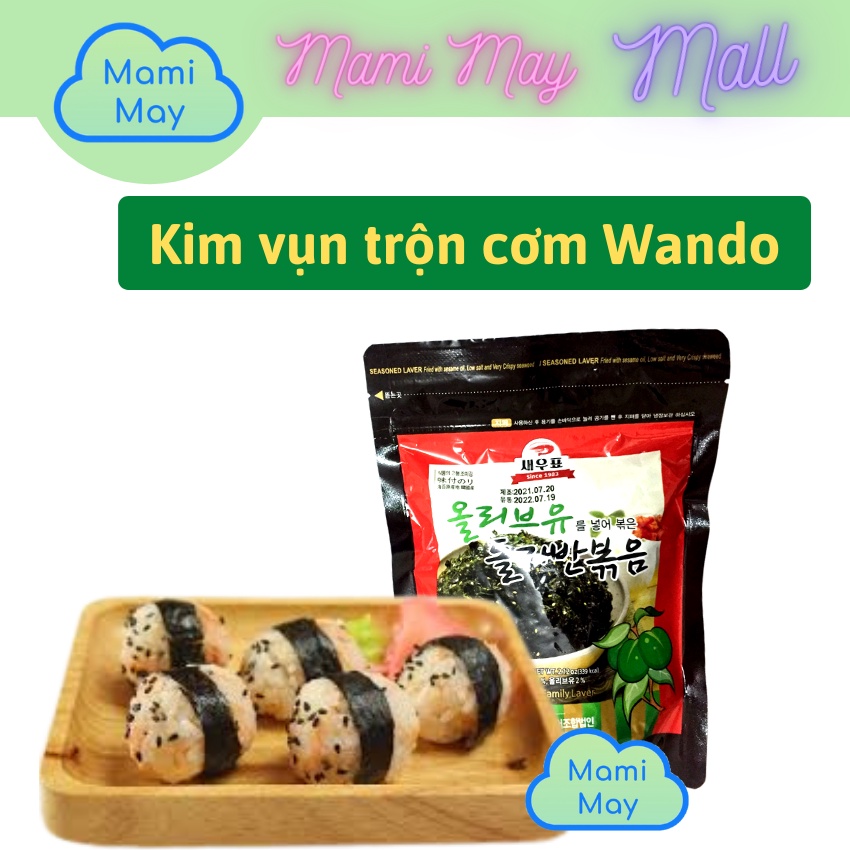 [Nhập khẩu] Rong biển kim vụn trộn cơm ăn liền tẩm dầu ô liu. rắc cơm cho bé đã biết ăn muối - WANDO và KIMNORI