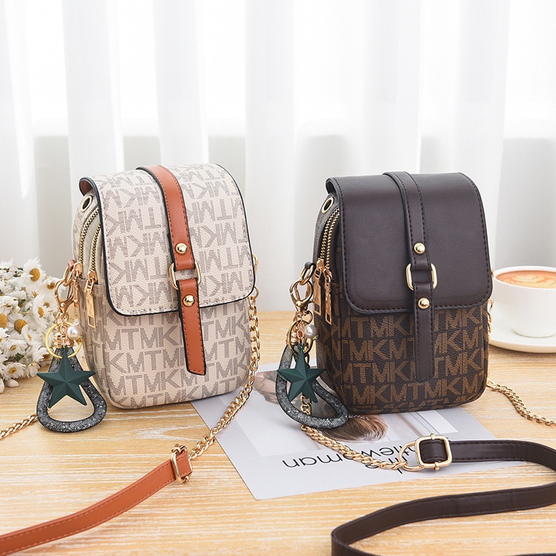 Túi da đeo chéo CHUWANGLIN mini in họa tiết thời trang cho nữ