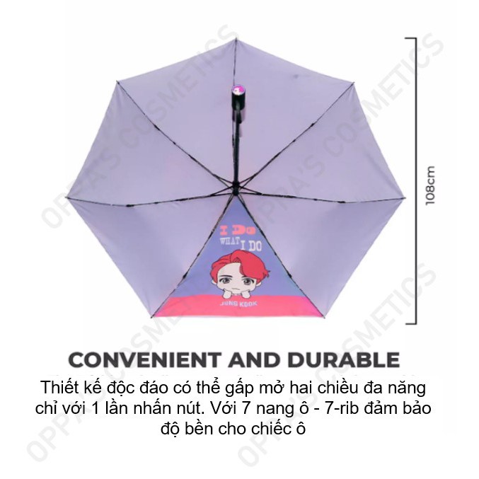 DÙ Đi Mưa với hình ảnh của CÁC THÀNH VIÊN BTS [OFFICIAL MERCH] BTS TINYTAN AUTOMATIC 3-SECTION UMBRELLA (ALL MEMBERS ARE AVAILABLE)