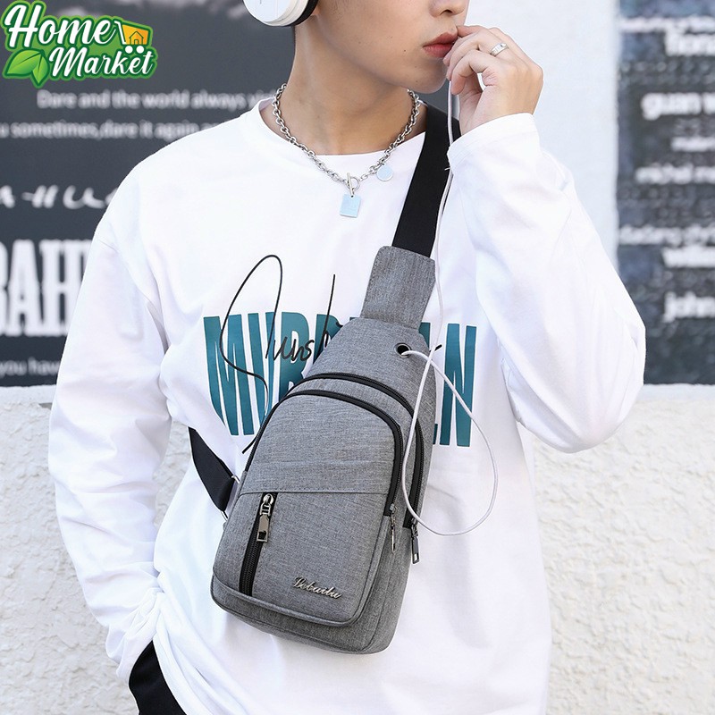 (Hàng Hot ) Túi đeo chéo nam phong cách thời trang Hàn Quốc tích hợp lỗ tai nghe TC126 | BigBuy360 - bigbuy360.vn