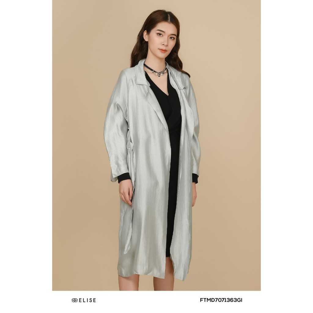 [Mã FAMALLT5 giảm 15% đơn 150k] Áo khoác măng tô tapta ghi thiết kế Elise | BigBuy360 - bigbuy360.vn