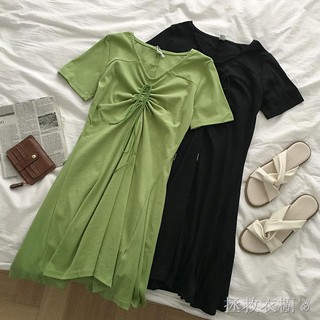 Váy Ngắn Cổ Chữ V Lưng Cao Thời Trang Hàn Quốc Cho Nữ