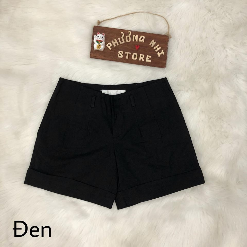 QUẦN SHORTS LINEN MÀU ĐEN