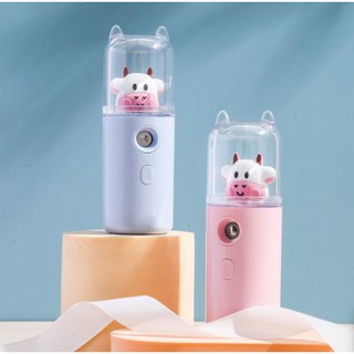 Máy phun sương mini cầm tay, máy phun sương nano bò sữa, hỗ trợ tạo ẩm cho da