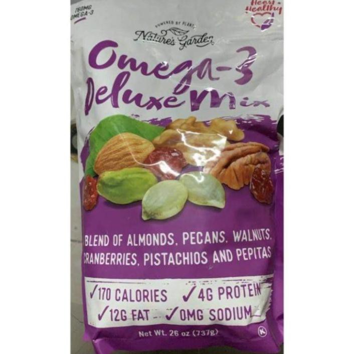 Hạt Sấy Tổng Hợp Mỹ Nature's Garden Omega 3 Deluxe Mix 737G (CHUẨN USA DTH94