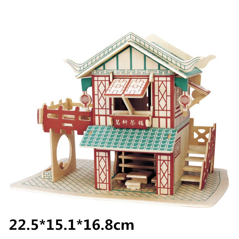 Đồ chơi lắp ráp gỗ 3D Mô hình nhà Ming Xuân Tea