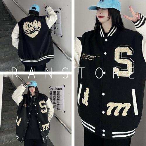 Áo bomber gió chữ S kiểu cúc bấm phom rộng bigsize/ Áo khoác nam nữ dáng dài trẻ trung cá tính_ranstore