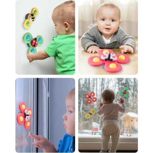 [Có bảo hành] Set 3 Đồ Chơi Con Quay Spinner Dán Tường Phát Nhạc Cho Bé - Timikid