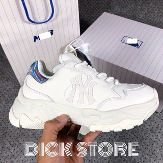 Full box và túi 1.1 Giày thể thao sneaker đế cao ML B NY hologram trắng gót óng ánh chữ in nổi