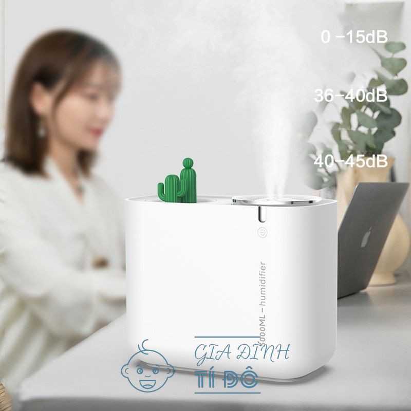 Máy Tạo Ẩm Không Khí Công Suất Lớn Gấu Polar Thế Hệ Mới Dung Tích 3 lít Dùng Cổng USB Có Vòi Phun Kép