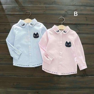 Freeship 99k TQ_áo sơ mi thêu họa tiết bé gái