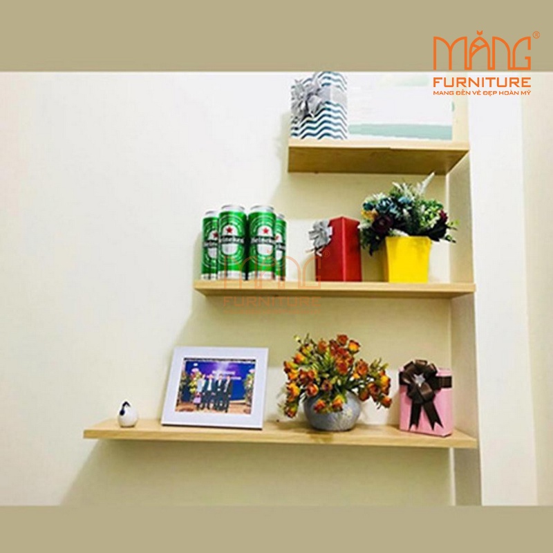 Kệ trang trí treo tường 3 thanh ngang 40x60x80 KTT03