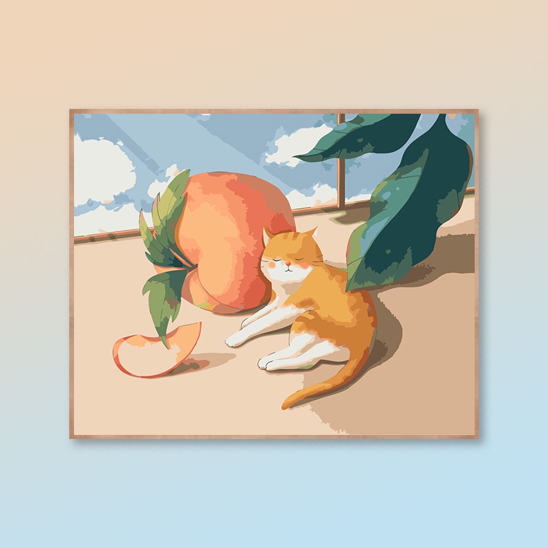 Tranh canvas 40*50cm Tự Làm Hình Động Vật Dễ Thương Trang Trí Nhà Cửa