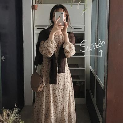 [Mã 44FASHIONSALE628 giảm 10K đơn 50K] Váy nữ đầm hoa nhí xinh đẹp dáng dài suông xòe nhẹ vintage bánh bèo 2 lớp - 501