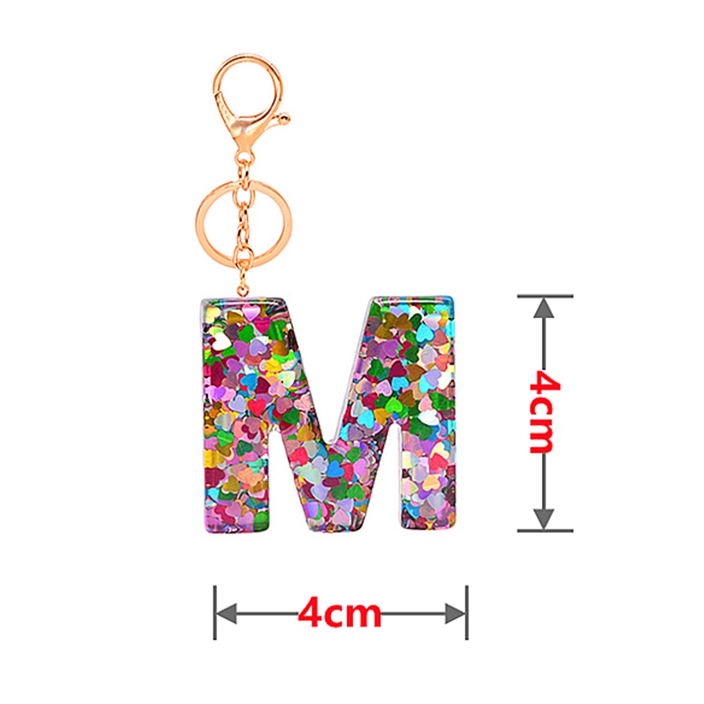 Móc Khóa Hình 26 Chữ Cái A-Z Đính Kim Sa Thời Trang