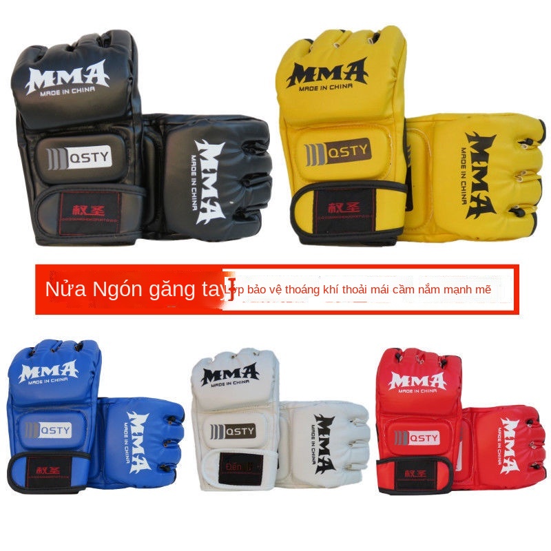 Adult professional boxing gloves Sanda Muay Thai MMA half-finger fighting sandbag training gloves for men and women