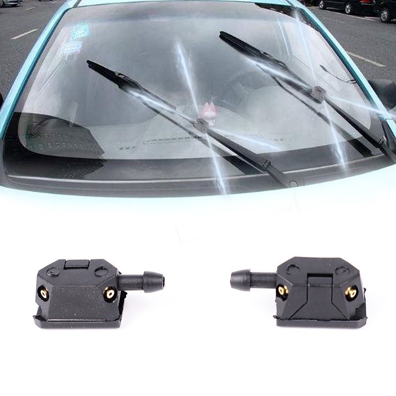 1 Cặp Vòi Xịt Nước Rửa Kính Chắn Gió Phía Trước Xe Hơi Thông Dụng