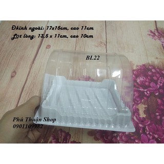 BỘ 50 HỘP NHỰA ĐỰNG BÁNH BÔNG LAN CUỘN BL22 KÍCH THƯỚC  14 CM X 11 CM X10 CM